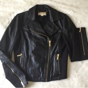 Michael Kors Leather Moto Jacket 8